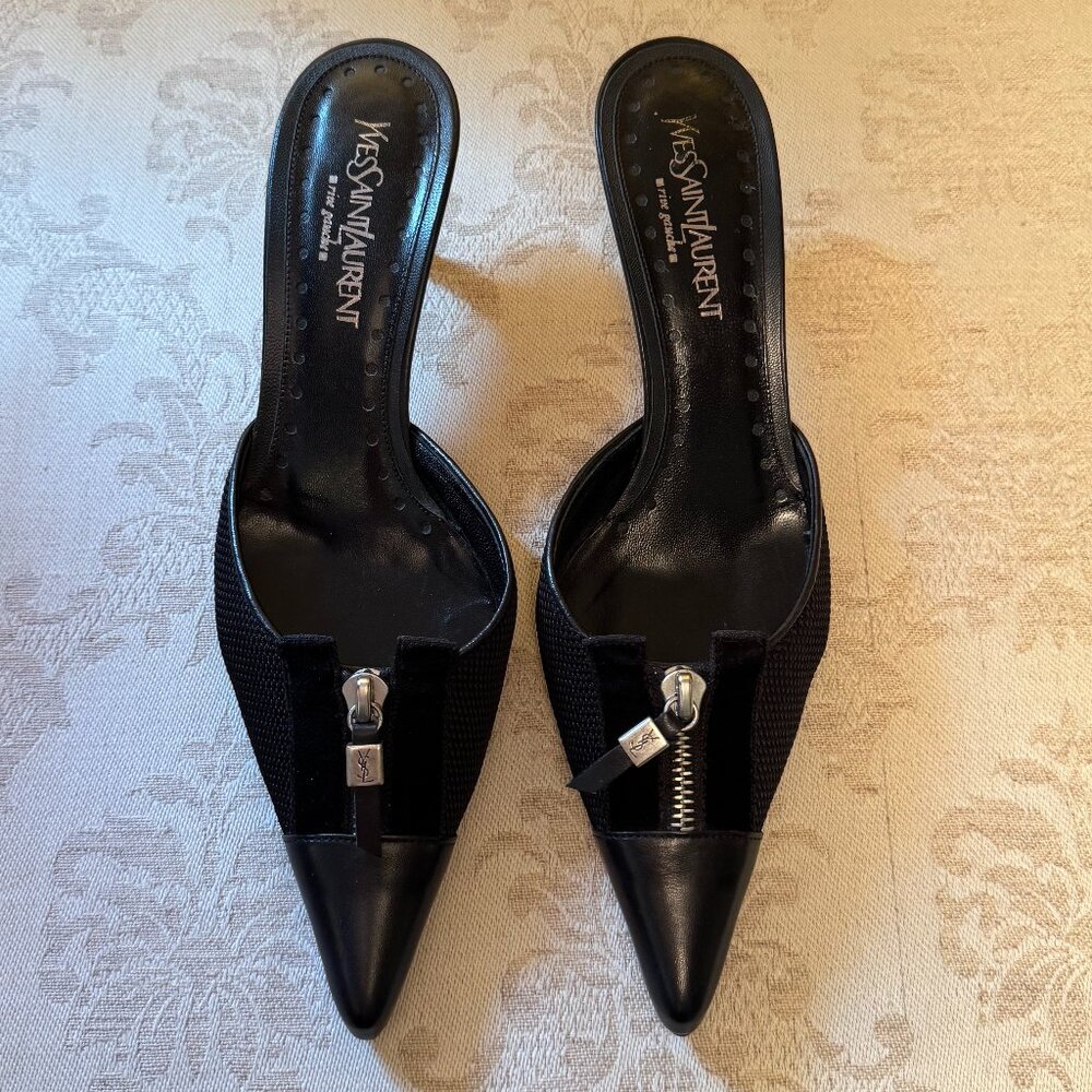 Yves Saint Laurent Mule Heels 37.5 with zipper